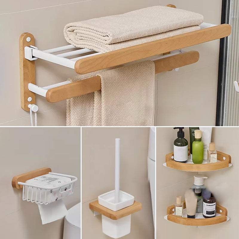 Modern Natural Bathroom Accessory As Individual Or As a Set in Solid Wood