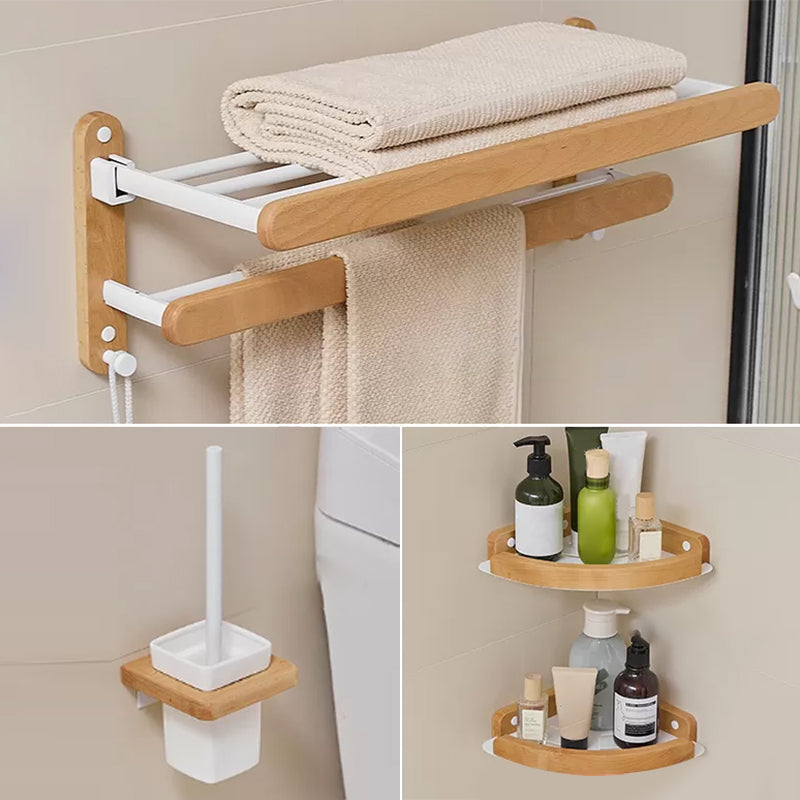 Modern Natural Bathroom Accessory As Individual Or As a Set in Solid Wood