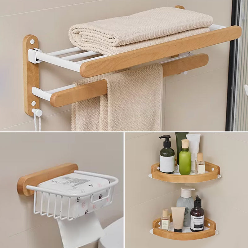 Modern Natural Bathroom Accessory As Individual Or As a Set in Solid Wood