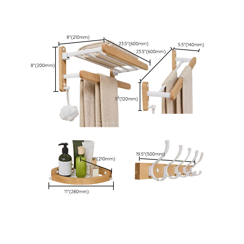 Modern Natural Bathroom Accessory As Individual Or As a Set in Solid Wood