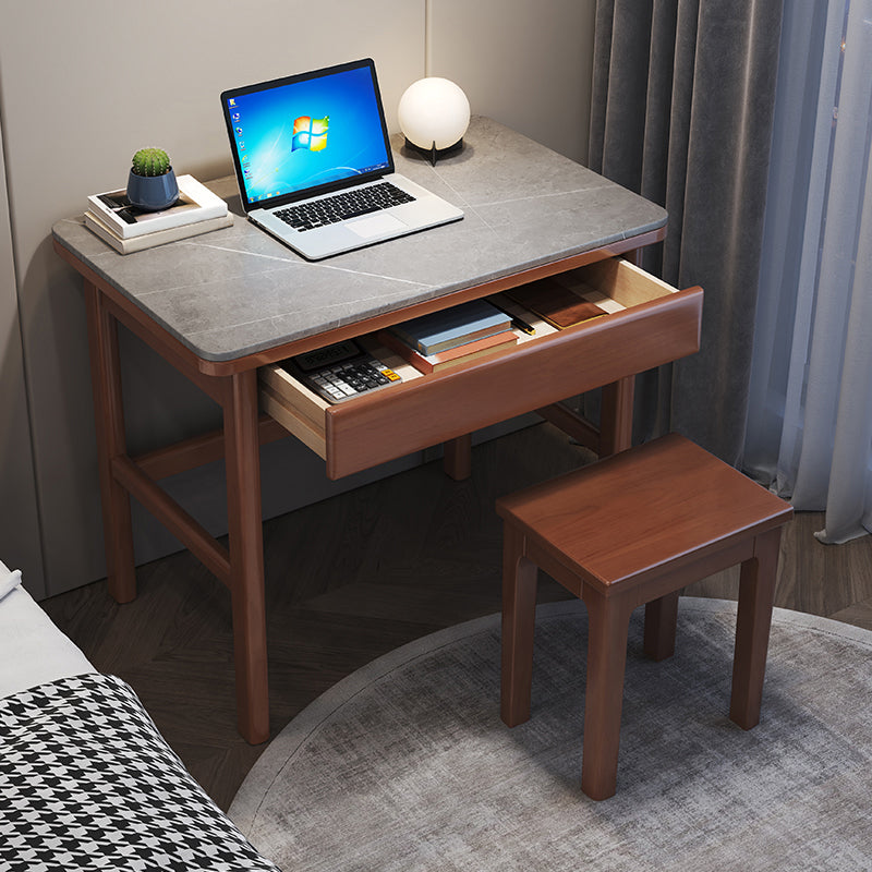 1 Drawer Writing Desk Solid Wood 29.53-inch Tall Office Desk