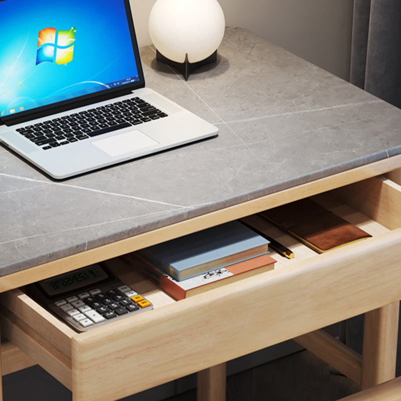 Rectangular Shaped Office Table Wood Writing Desk in Grey/Natural/Brown/Black