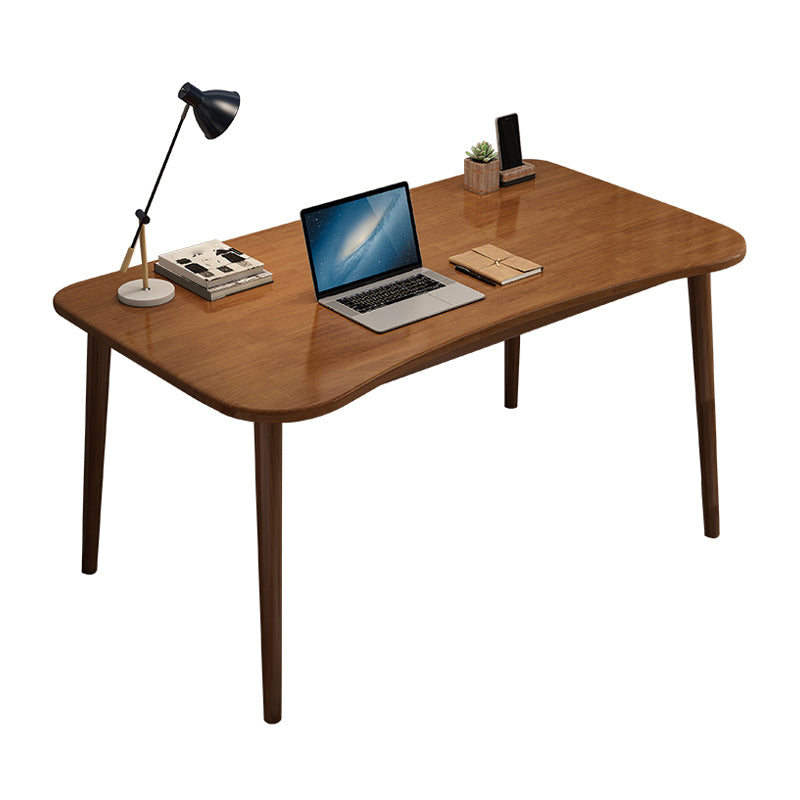 Irregular Shaped Office Table Stone Writing Desk in Brown/White/Natural