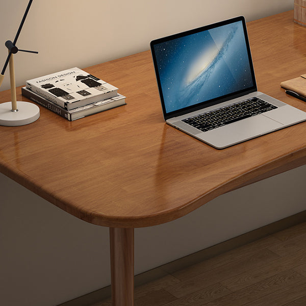 Irregular Shaped Office Table Stone Writing Desk in Brown/White/Natural