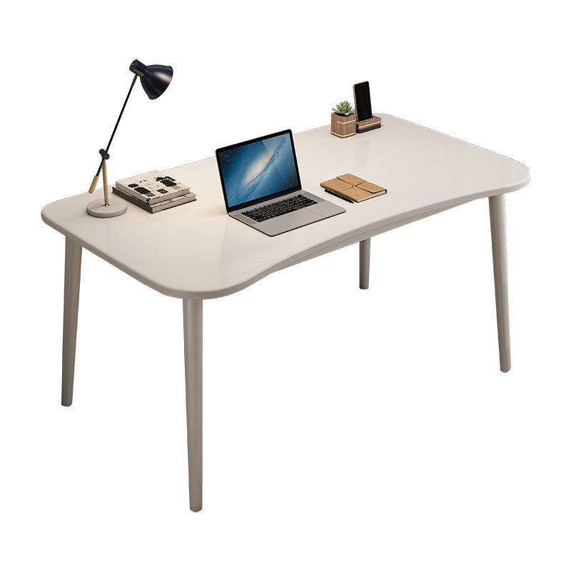 Irregular Shaped Office Table Stone Writing Desk in Brown/White/Natural