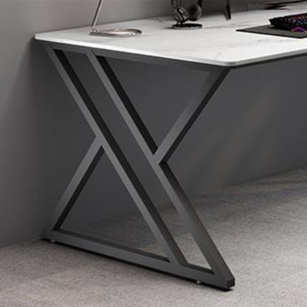 Modern Stone Gaming Desk Sled Base 29.53" Tall Computer Desk