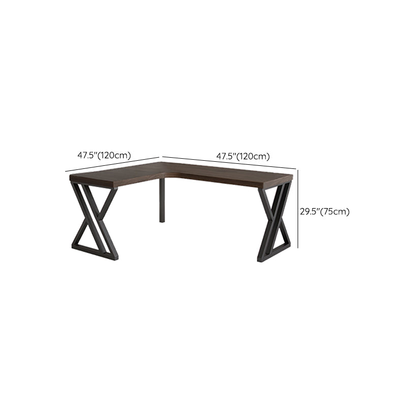 Solid Wood Rectangular Office Desk 29.53-inch Tall Writing Desk with Steel Legs