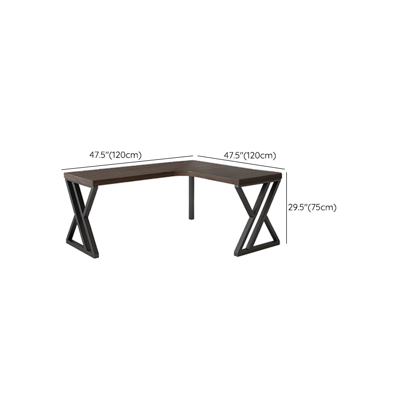 Solid Wood Rectangular Office Desk 29.53-inch Tall Writing Desk with Steel Legs