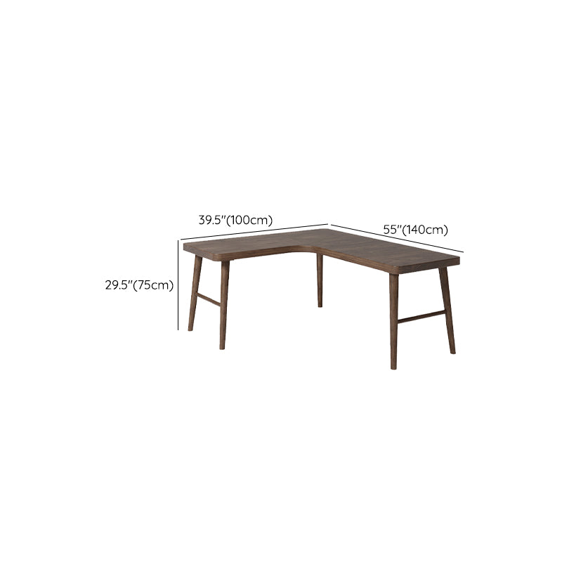 Modern Solid Wood Office Desk H-Base 29.53" Tall Writing Desk