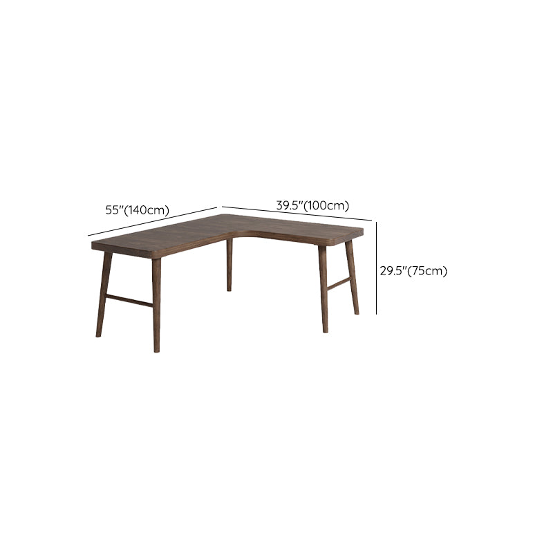 Modern Solid Wood Office Desk H-Base 29.53" Tall Writing Desk