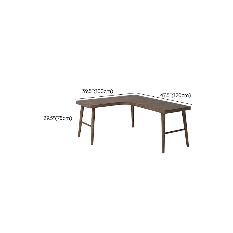 Modern Solid Wood Office Desk H-Base 29.53" Tall Writing Desk