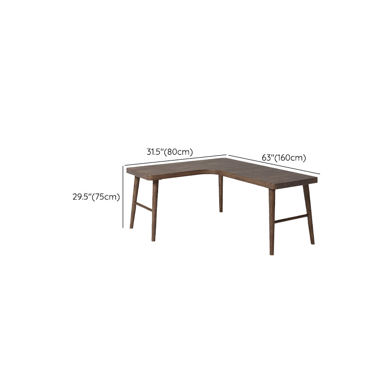 Modern Solid Wood Office Desk H-Base 29.53" Tall Writing Desk