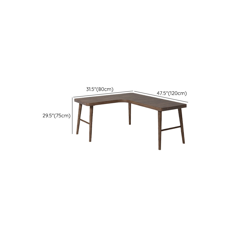 Modern Solid Wood Office Desk H-Base 29.53" Tall Writing Desk