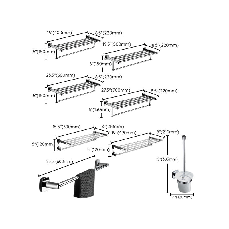 Chrome Brass Modernism Bathroom Accessory as Individual or as a Set