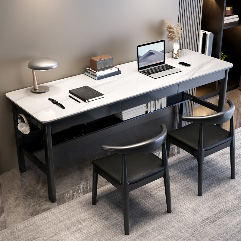 Rectangular Shaped Writing Desk Grey/White/Natural/Black Office Desk with 1/2/3 Drawers