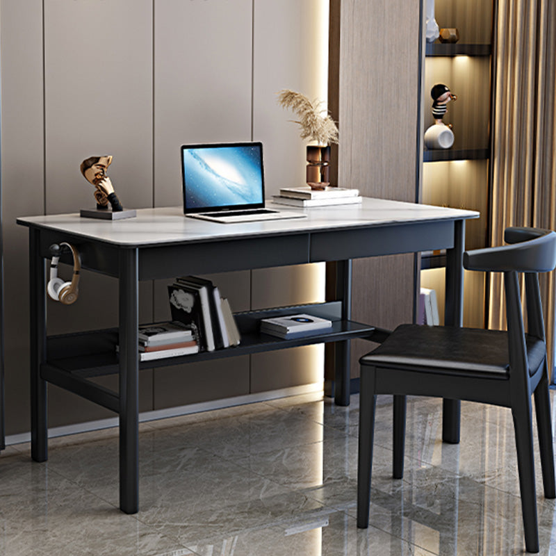 Rectangular Shaped Writing Desk Grey/White/Natural/Black Office Desk with 1/2/3 Drawers