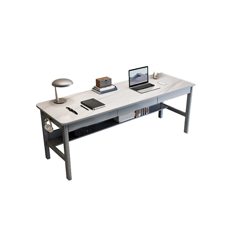 Rectangular Shaped Writing Desk Grey/White/Natural/Black Office Desk with 1/2/3 Drawers