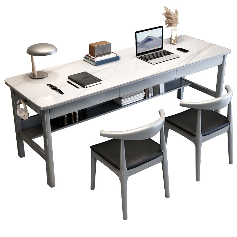 Rectangular Shaped Writing Desk Grey/White/Natural/Black Office Desk with 1/2/3 Drawers