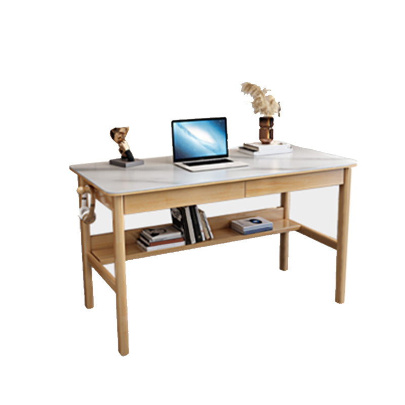 Rectangular Shaped Writing Desk Grey/White/Natural/Black Office Desk with 1/2/3 Drawers