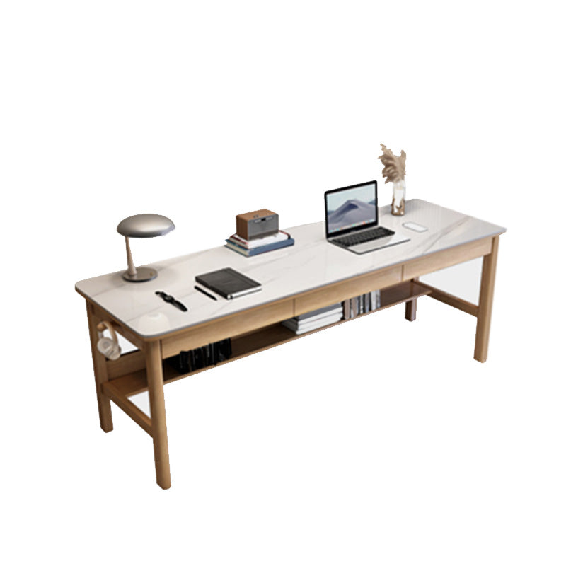 Rectangular Shaped Writing Desk Grey/White/Natural/Black Office Desk with 1/2/3 Drawers