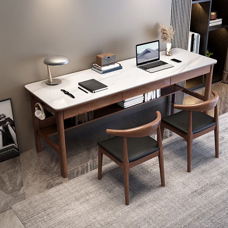 Rectangular Shaped Writing Desk Grey/White/Natural/Black Office Desk with 1/2/3 Drawers