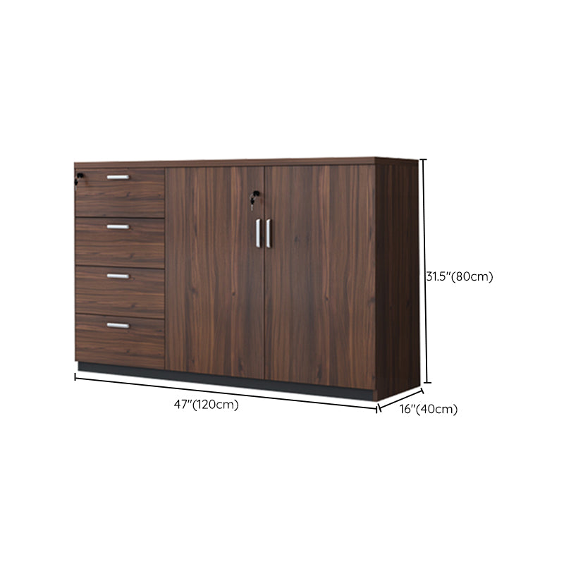 Traditional File Cabinet Wood Frame Key Lock Lateral Filing Cabinet for Office