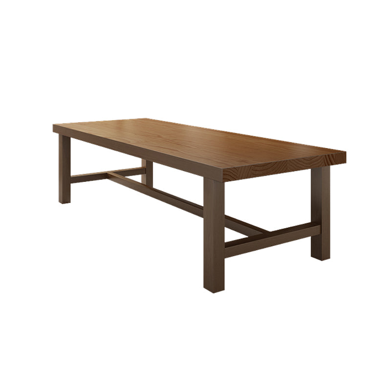 Solid Wood Rectangular Writing Desk Industrial 29.53" Tall Office Desk with H-base