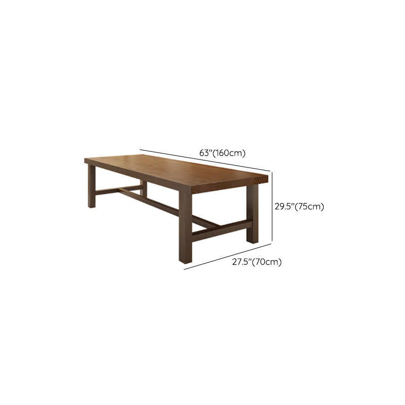 Solid Wood Rectangular Writing Desk Industrial 29.53" Tall Office Desk with H-base