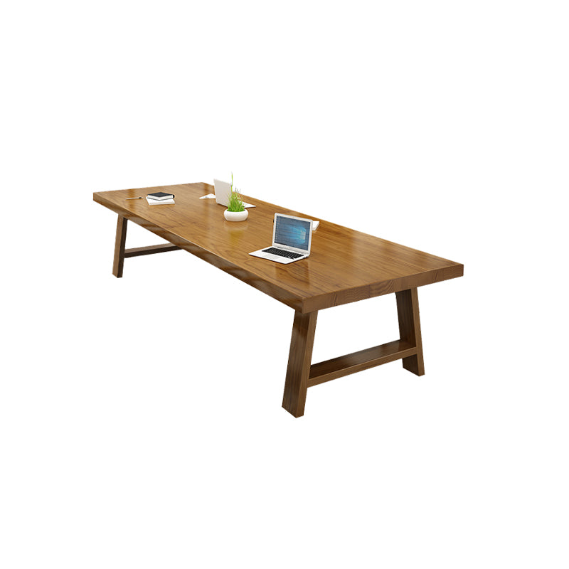 Solid Wood Rectangular Office Desk Industrial 29.53-inch Tall Writing Desk