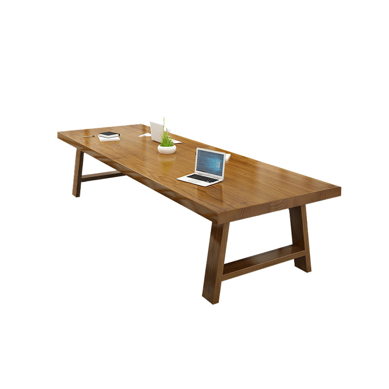 Solid Wood Rectangular Office Desk Industrial 29.53-inch Tall Writing Desk