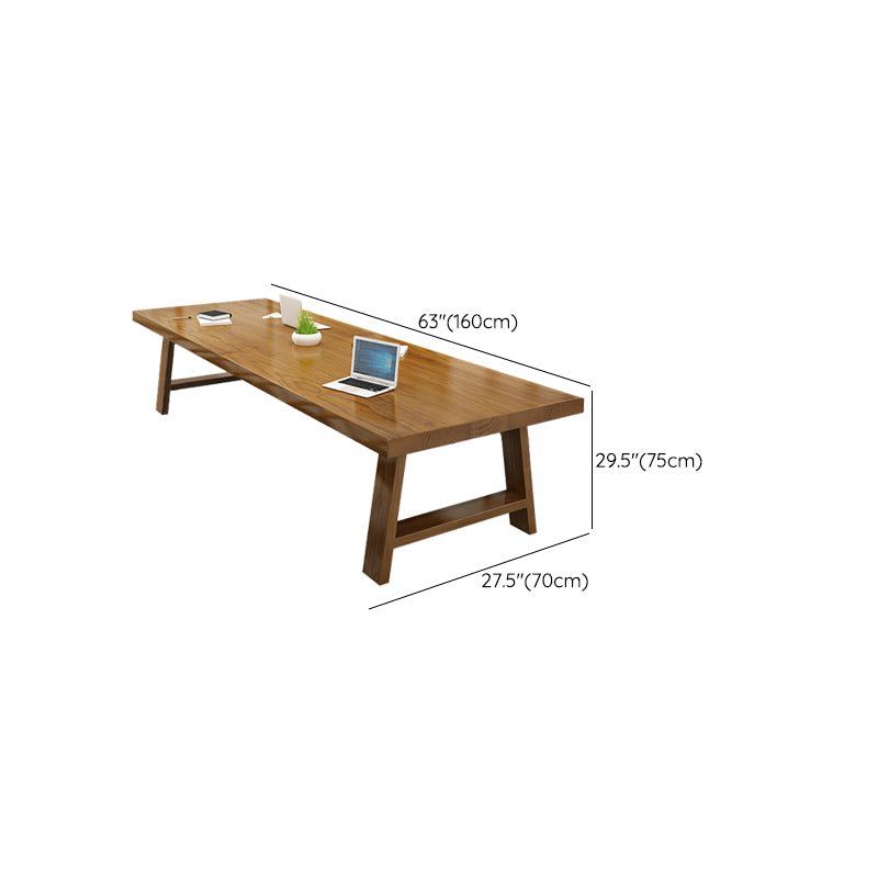 Solid Wood Rectangular Office Desk Industrial 29.53-inch Tall Writing Desk