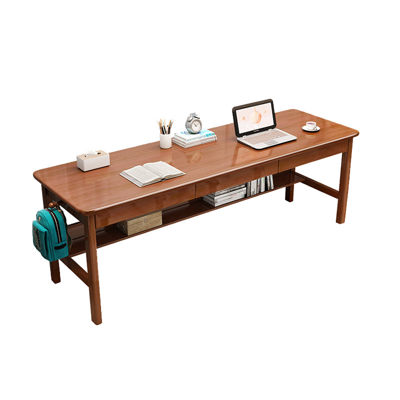 3 Drawers Solid Wood Writing Desk Modern 23.62" Wide Rectangle Office Desk