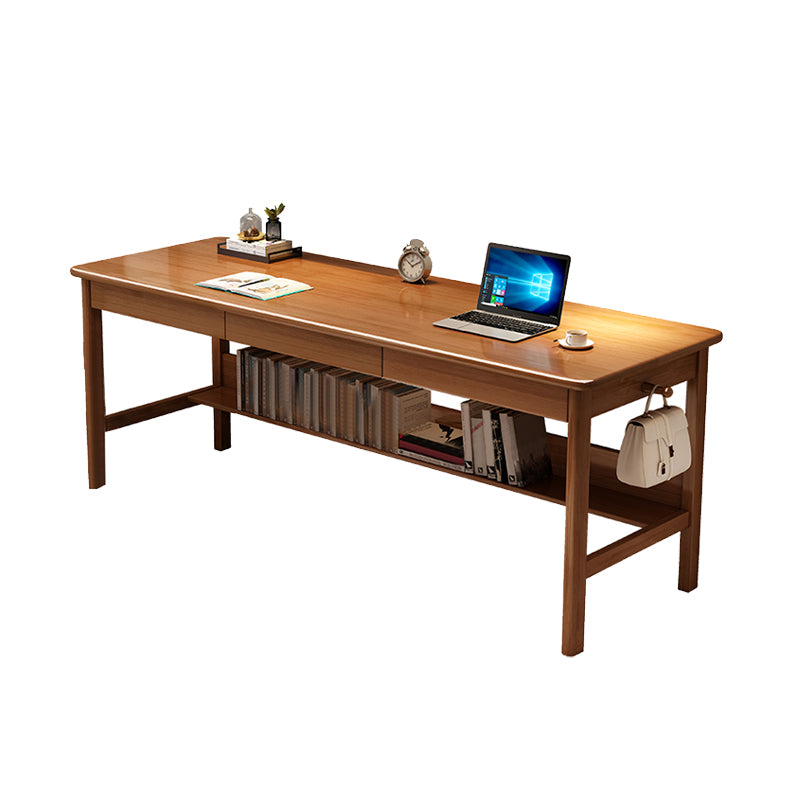 Solid Wood Rectangle Writing Desk Modern 29.53" Tall Office Desk with 3 Drawers