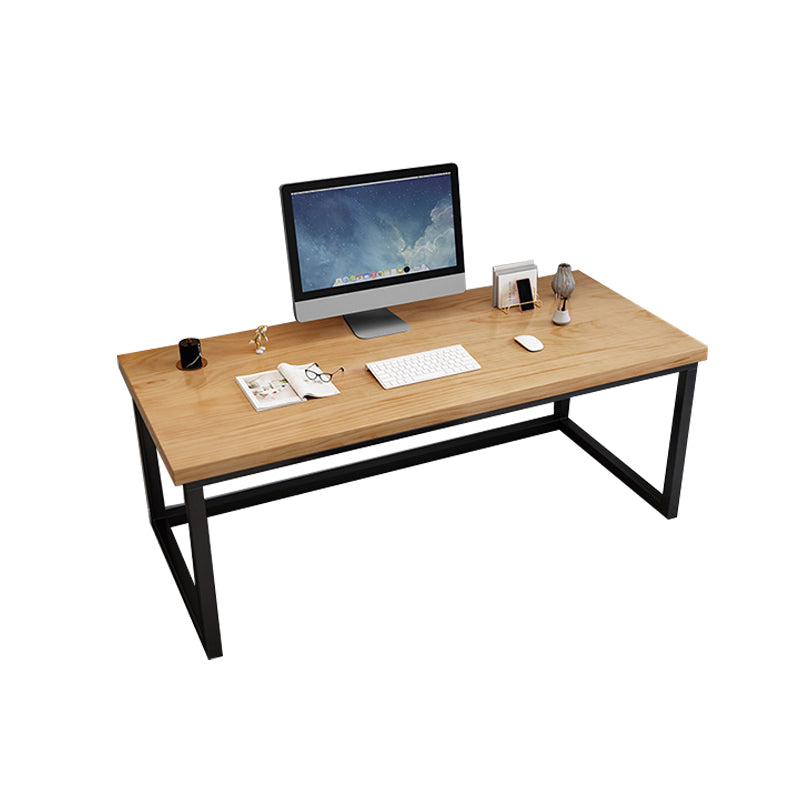 Industrial Solid Wood Office Desk 29.53" Tall Rectangular Writing Desk with Sled Base