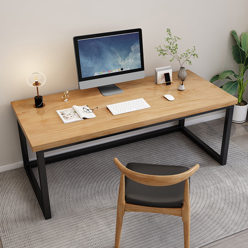 Industrial Solid Wood Office Desk 29.53" Tall Rectangular Writing Desk with Sled Base