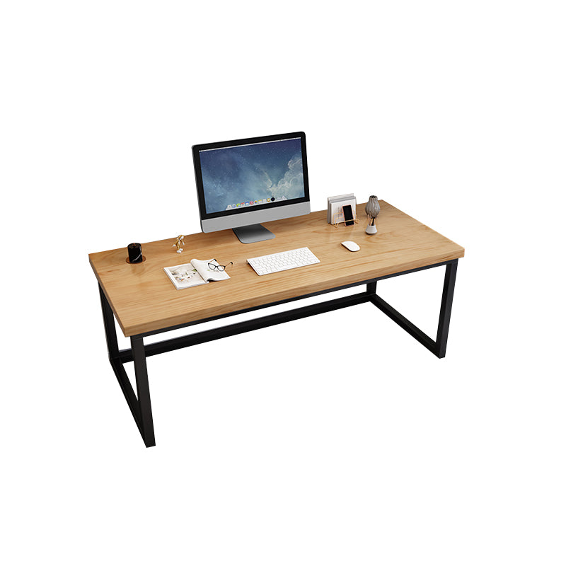 Industrial Solid Wood Office Desk 29.53" Tall Rectangular Writing Desk with Sled Base