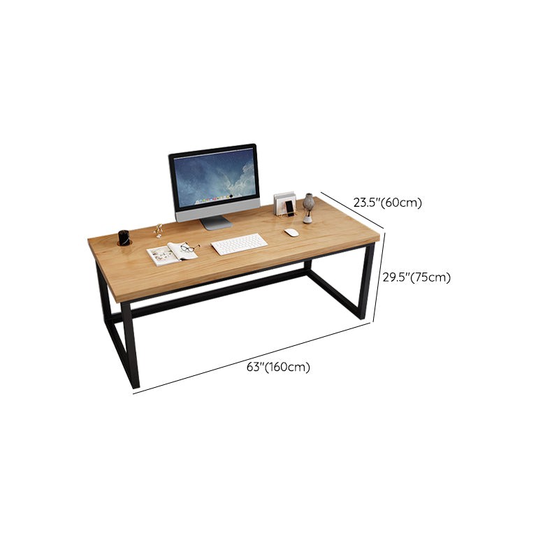 Industrial Solid Wood Office Desk 29.53" Tall Rectangular Writing Desk with Sled Base