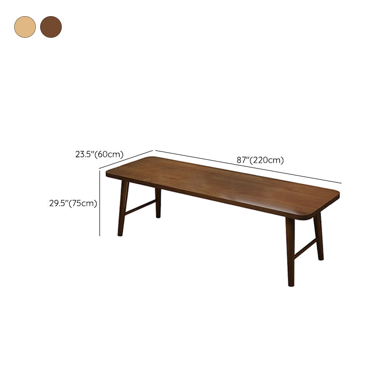 Contemporary Solid Wood Rectangle Writing Desk H-Base 29.53" Tall Office Desk