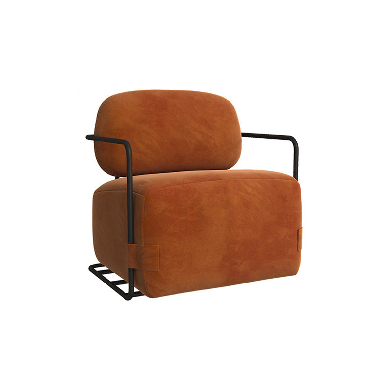 Contemporary Solid Color Accent Armchair Arms Included Orange Arm Chair for Living Room