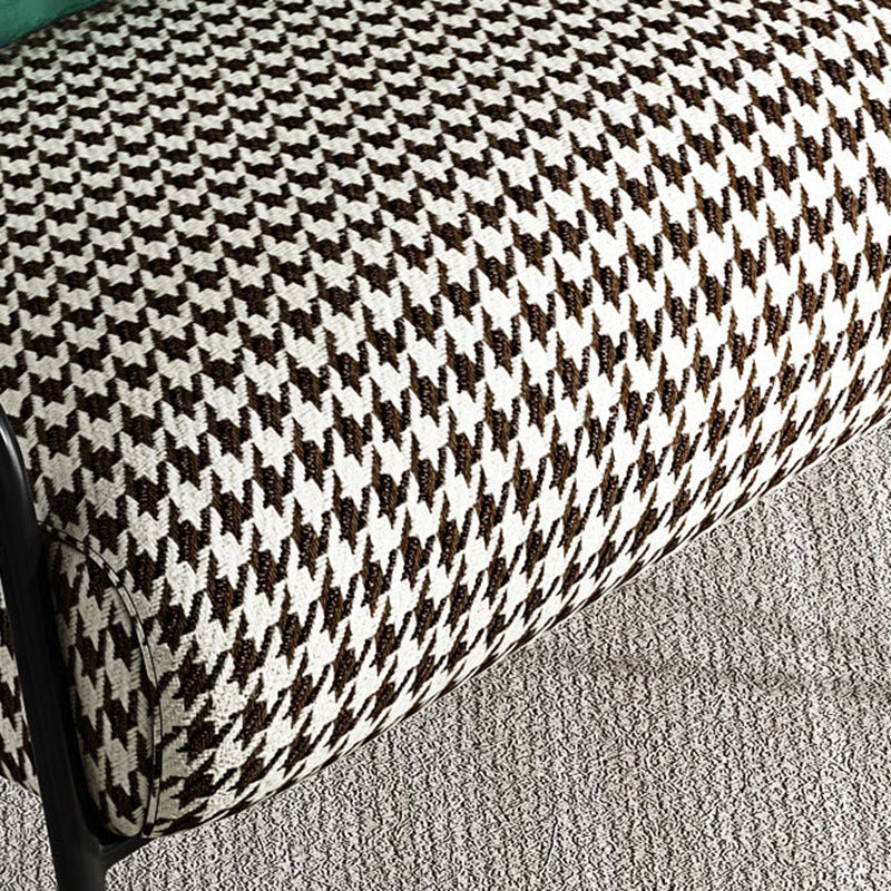 Mid-Century Modern Accent Armchair Houndstooth Basic Four Leg Armchair