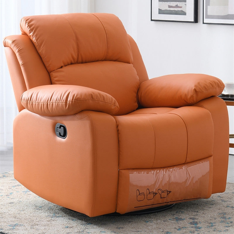 Solid Color Home Theater Recliner Bonded Leather Contemporary Chair for Home