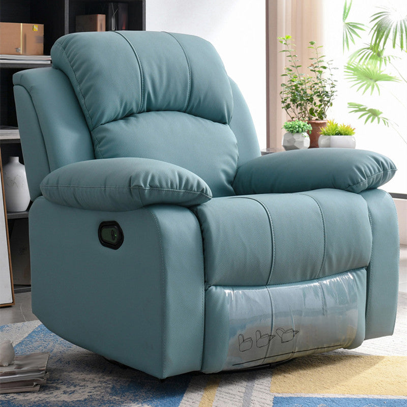 Solid Color Home Theater Recliner Bonded Leather Contemporary Chair for Home