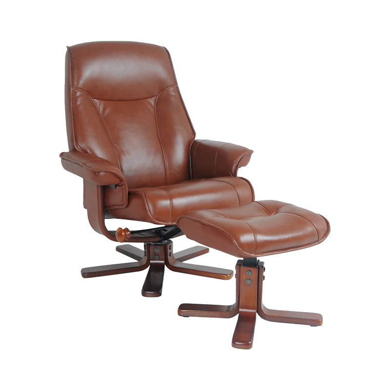 Indoor Upholstery Chair Recliner Genuine Leather Recliner with Ottoman
