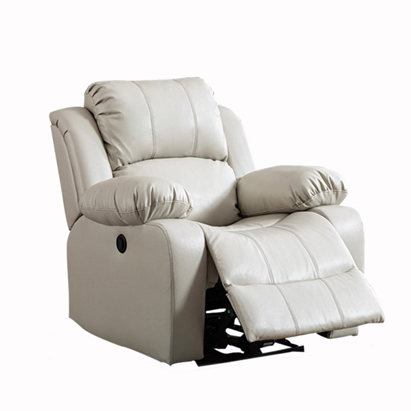 Contemporary Power-Push Botton Recliner Chair Genuine Leather Recliner