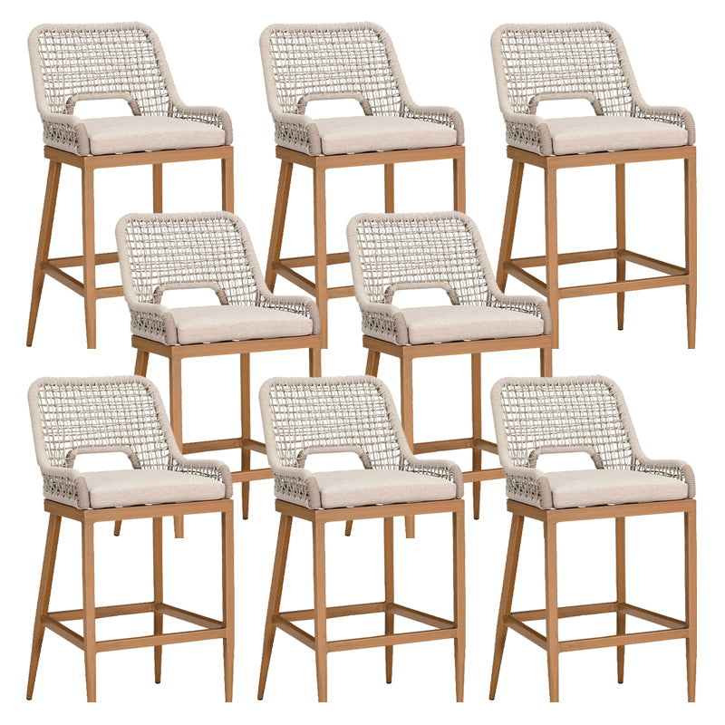 Tropical Patio Dining Side Chair Armless Rattan Outdoors Dining Chairs