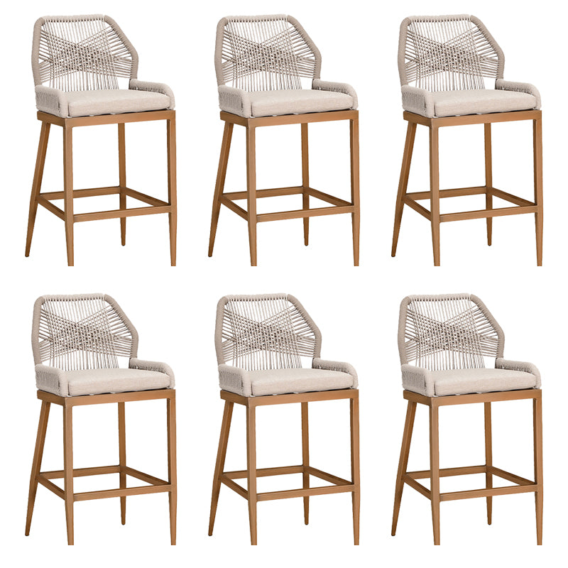 Tropical Patio Dining Side Chair Armless Rattan Outdoors Dining Chairs