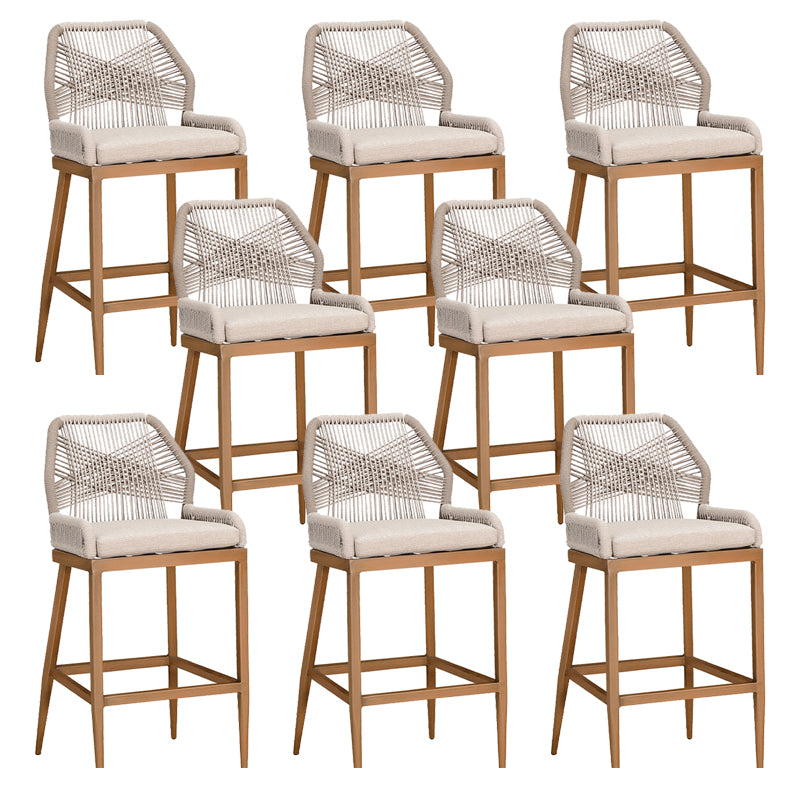 Tropical Patio Dining Side Chair Armless Rattan Outdoors Dining Chairs