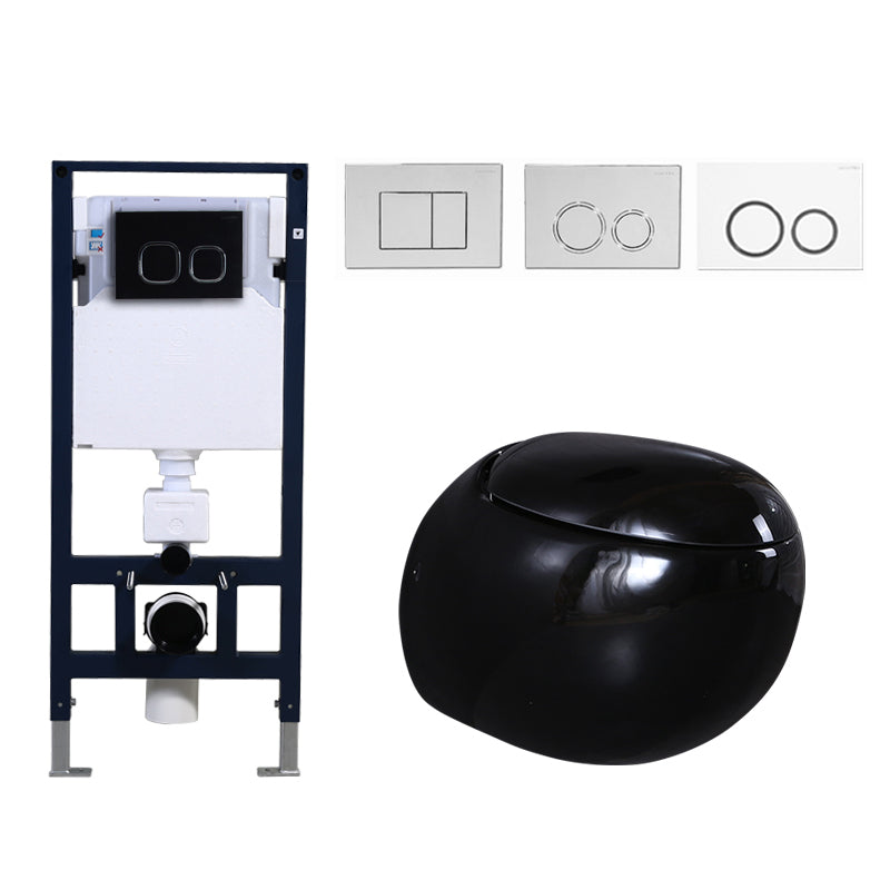 Contemporary Flush Toilet Round One Piece Toilet Wall Mount Porcelain Toilet