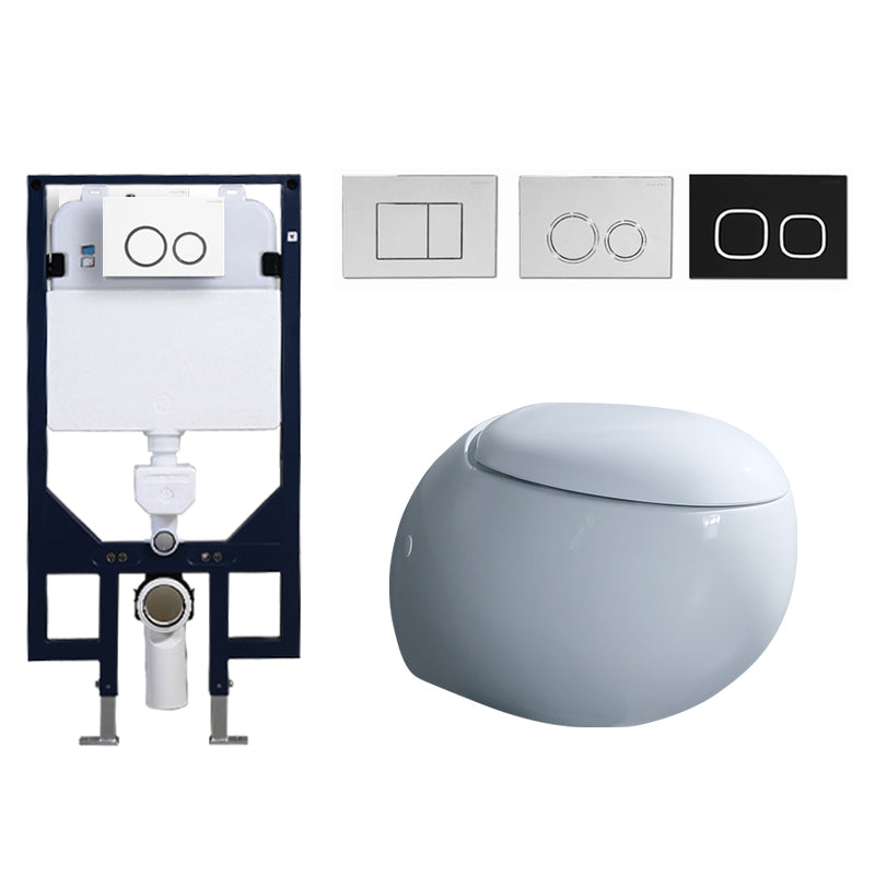 Contemporary Flush Toilet Round One Piece Toilet Wall Mount Porcelain Toilet