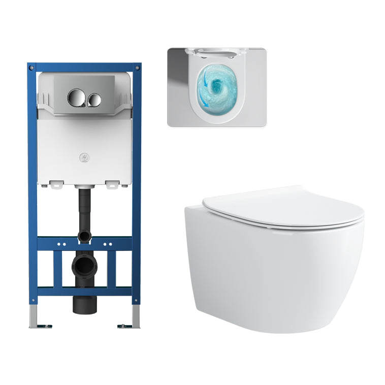 Contemporary Flush Toilet One Piece Toilet Wall Mount Porcelain Urine Toilet